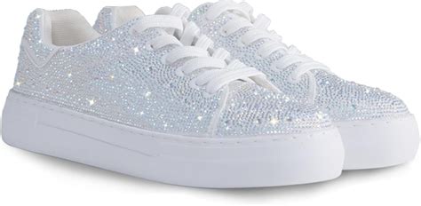 white glitter tennis shoes
